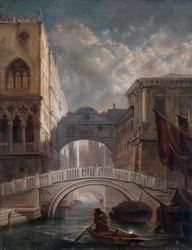 Die Seufzerbrücke in Venedig bei Mondlicht